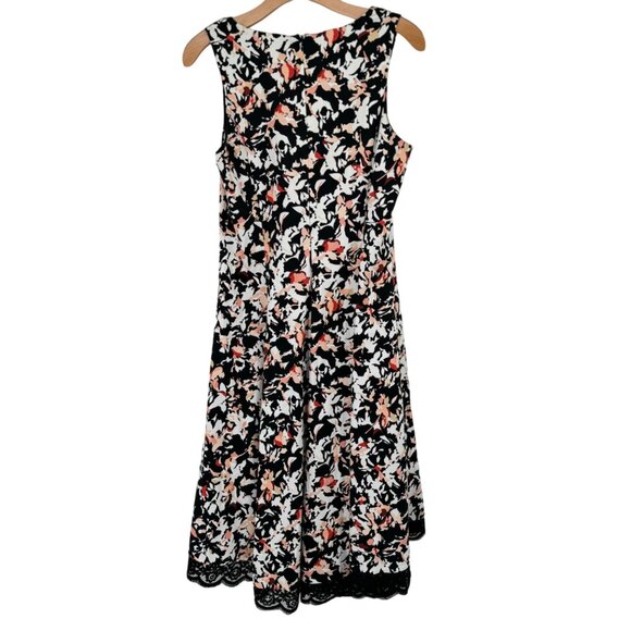 White House Black Market Womens Dress Size 8 Floral Print Sleeveless  Lace Trim - Picture 7 of 13